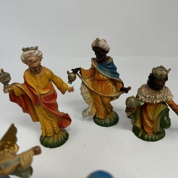 Vintage Presepio Italian Nativity 12 Pc Set Figurine Figure Krippenfiguren Italy - Picture 4 of 7